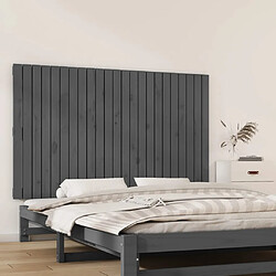 vidaXL Tête de lit murale Gris 147x3x90 cm Bois massif de pin