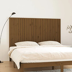 vidaXL Tête de lit murale Marron miel 185x3x110 cm Bois massif de pin