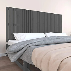 vidaXL Tête de lit murale Gris 204x3x90 cm Bois massif de pin