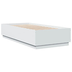Avis vidaXL Cadre de lit avec LED sans matelas blanc 100x200 cm