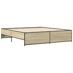 Avis vidaXL Cadre de lit sans matelas chêne sonoma 180x200 cm