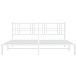 Acheter vidaXL Cadre de lit métal sans matelas et tête de lit blanc 183x213 cm