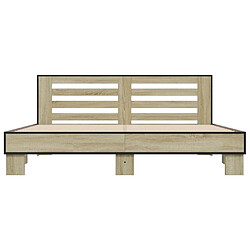 Acheter vidaXL Cadre de lit sans matelas chêne sonoma 200x200 cm