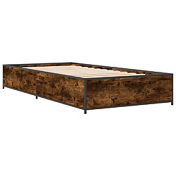 Avis vidaXL Cadre de lit sans matelas chêne fumé 75x190 cm