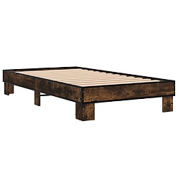 Avis vidaXL Cadre de lit sans matelas chêne fumé 75x190 cm