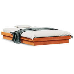 Acheter vidaXL Cadre de lit à LED sans matelas 135x190 cm bois massif
