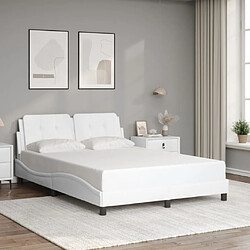 Acheter vidaXL Cadre de lit avec LED sans matelas Zadar blanc 140x200 cm