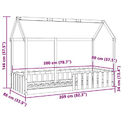 vidaXL Cadre de lit d'enfants forme de maison sans matelas 80x200 cm pas cher