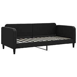 Avis vidaXL Lit de jour avec matelas noir 90x200 cm tissu
