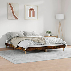 Acheter vidaXL Cadre de lit sans matelas chêne fumé 150x200 cm bois ingénierie