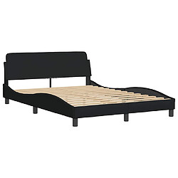 Avis vidaXL Cadre de lit Dover noir 140x200 cm tissu