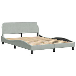 Acheter vidaXL Lit avec matelas Hanko gris clair 140x200 cm velours