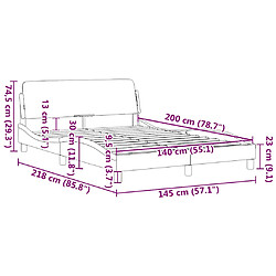vidaXL Cadre de lit Dover noir 140x200 cm tissu pas cher
