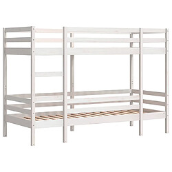 Avis vidaXL Lit superposé sans matelas blanc 90x200 cm bois de pin massif