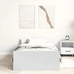 Avis vidaXL Cadre de lit sans matelas blanc 90x200 cm bois d'ingénierie
