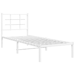 Avis vidaXL Cadre de lit métal sans matelas avec tête de lit blanc 80x200cm
