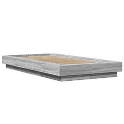 Avis vidaXL Cadre de lit sans matelas sonoma gris 75x190 cm