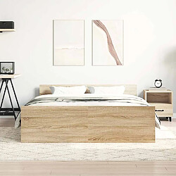 Avis vidaXL Cadre de lit sans matelas chêne sonoma 120x190 cm