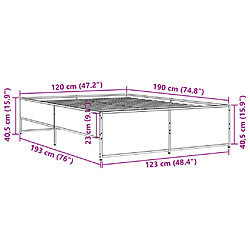 vidaXL Cadre de lit sans matelas chêne sonoma 120x190 cm pas cher