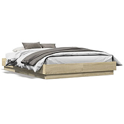 vidaXL Cadre de lit sans matelas chêne sonoma 140x190 cm