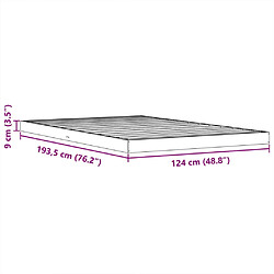 vidaXL Cadre de lit sans matelas cire marron 120x190cm bois pin massif pas cher