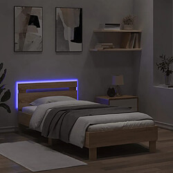 Acheter vidaXL Cadre de lit sans matelas avec lumières LED 90x200 cm