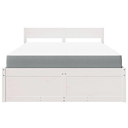 Acheter vidaXL Lit avec tiroirs et matelas blanc 120x190 cm bois massif de pin