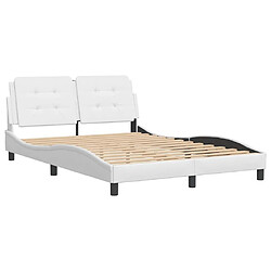 Avis vidaXL Cadre de lit sans matelas Zadar blanc 120x200 cm similicuir