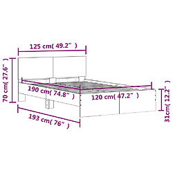 vidaXL Cadre de lit sans matelas blanc 120x190 cm pas cher
