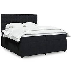 vidaXL Sommier à lattes de lit et matelas Noir 200x200 cm Velours