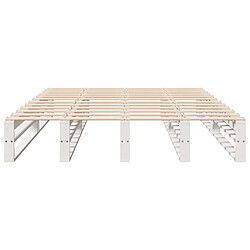 Acheter vidaXL Cadre de lit sans matelas blanc 135x190 cm bois de pin massif