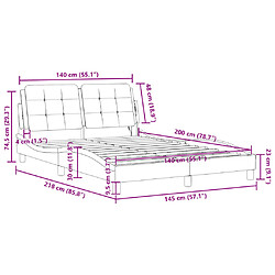 vidaXL Cadre de lit avec LED sans matelas Zadar blanc 140x200 cm pas cher