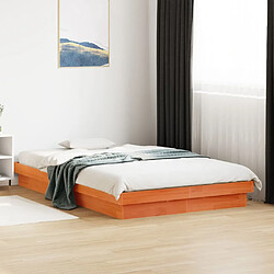 Avis vidaXL Cadre de lit à LED sans matelas 135x190 cm bois massif