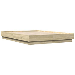Avis vidaXL Cadre de lit sans matelas chêne sonoma 140x190 cm