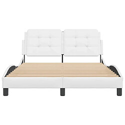 Acheter vidaXL Cadre de lit sans matelas Zadar blanc 140x200 cm similicuir