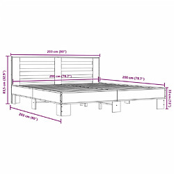 vidaXL Cadre de lit sans matelas chêne sonoma 200x200 cm pas cher