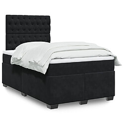 vidaXL Sommier à lattes de lit avec matelas Noir 120x200 cm Velours