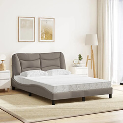 Avis vidaXL Lit avec matelas Hvar taupe 140x190 cm tissu
