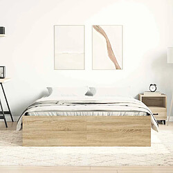 Avis vidaXL Cadre de lit sans matelas chêne sonoma 120x190 cm