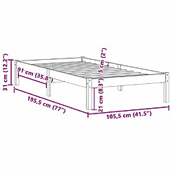 vidaXL Cadre de lit sans matelas 100x190 cm bois de pin massif pas cher