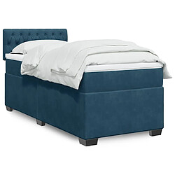 vidaXL Sommier à lattes de lit avec matelas Bleu foncé 90x200 cm