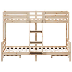 Acheter vidaXL Lit superposé sans matelas 80x200/140x200 cm bois massif