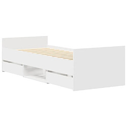 Avis vidaXL Cadre de lit sans matelas blanc 100x200 cm