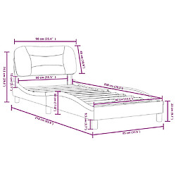 vidaXL Cadre de lit sans matelas Hvar cappuccino 80x200 cm similicuir pas cher