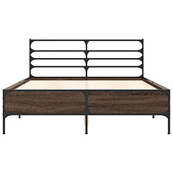 Acheter vidaXL Cadre de lit sans matelas chêne marron 135x190 cm