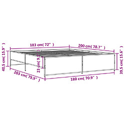vidaXL Cadre de lit sans matelas chêne sonoma 180x200 cm pas cher