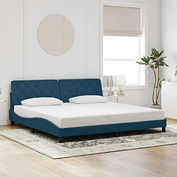 vidaXL Cadre de lit sans matelas bleu 200x200 cm velours