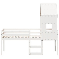 Acheter vidaXL Lit haut sans matelas blanc 80x200 cm bois de pin massif