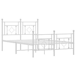 Acheter vidaXL Cadre de lit métal sans matelas et pied de lit blanc 120x200 cm