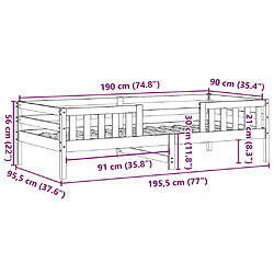 vidaXL Cadre de lit sans matelas 90x190 cm bois de pin massif pas cher